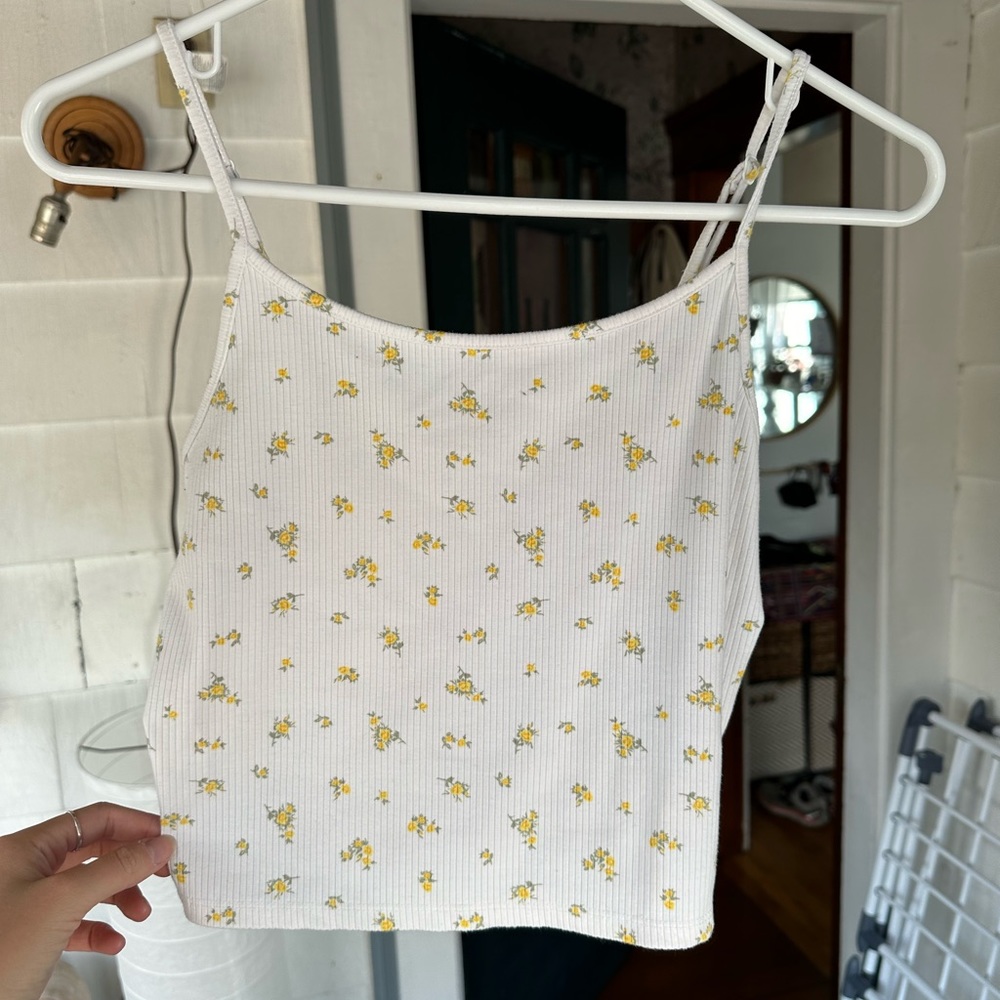 american eagle flower tank top